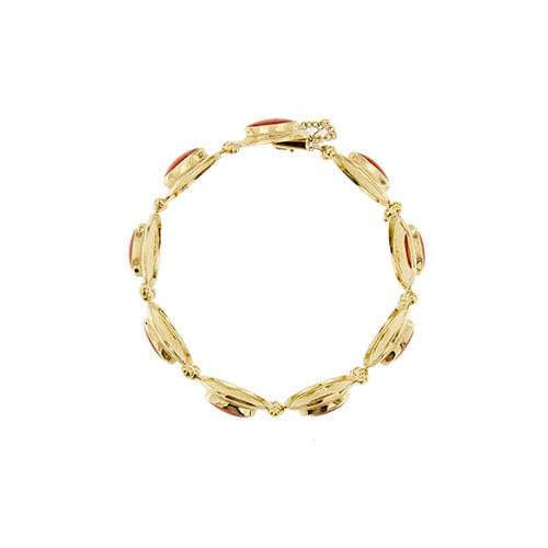 Bracelet Bracelet en or jaune avec corail rouge 58 Facettes 39982