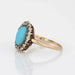 Bague 51 Bague victorienne, turquoise, diamants, or jaune 58 Facettes G12372