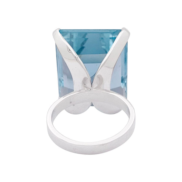 Bague 53 Bague or blanc, aigue-marine. 58 Facettes 33746