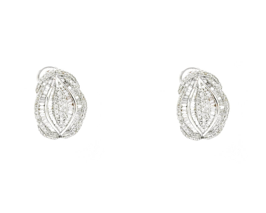 Boucles d'oreilles Boucles d'oreilles en or blanc avec diamants de 3,20 carats 58 Facettes