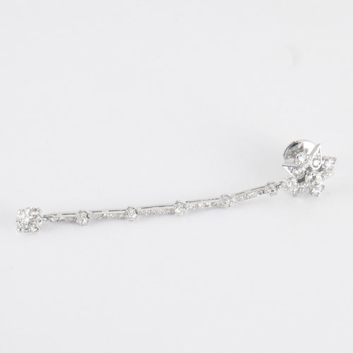 Boucles d'oreilles Pendants d'oreilles, or blanc et diamants 58 Facettes