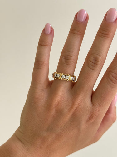 Bague 54 Tiffany - Bague en or jaune et diamants 58 Facettes