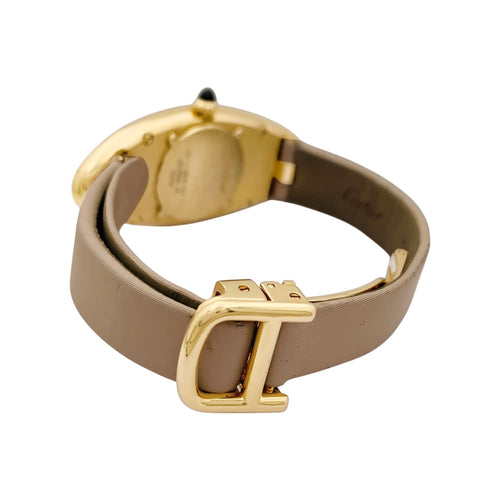 Montre Montre Cartier, "Baignoire Allongée", or rose, cuir. 58 Facettes 35059