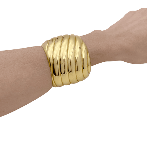 Bracelet manchette vintage or jaune. 58 Facettes 34282