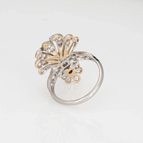 Bague 54 Bague Art Déco vintage en diamant 1 carat, taille 4,5, cocktail en grappe, bijou de succession raffiné 58 Facettes G13577