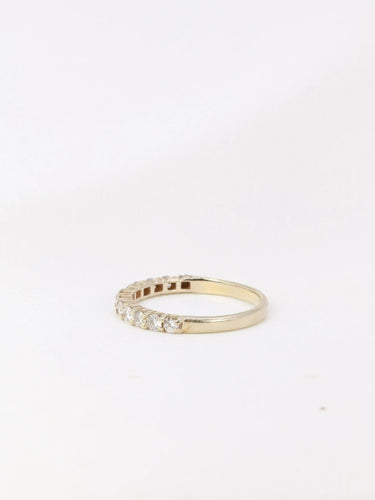 Bague 51 Demi-Alliance américaine en or blanc et diamants 0,48 ct 58 Facettes J117