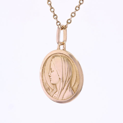 Pendentif Médaille Vierge or rose signée Grün 58 Facettes CVP189