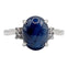 Bague 52 Bague vintage or blanc, cabochon de saphir naturel 3,65 carats, diamants 58 Facettes A05889