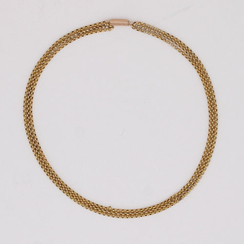 Collier Collier ancien ras du cou 3 rangs or jaune 58 Facettes 25-043