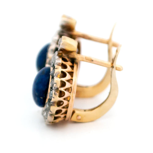 Boucles d'oreilles Boucles d'oreilles en or, diamants et lapis-lazuli 58 Facettes 9A81F6A510C042D1A0371FE9CE305B2E