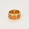 Bague 55 Bague jonc or jaune et corail 58 Facettes ALE4173