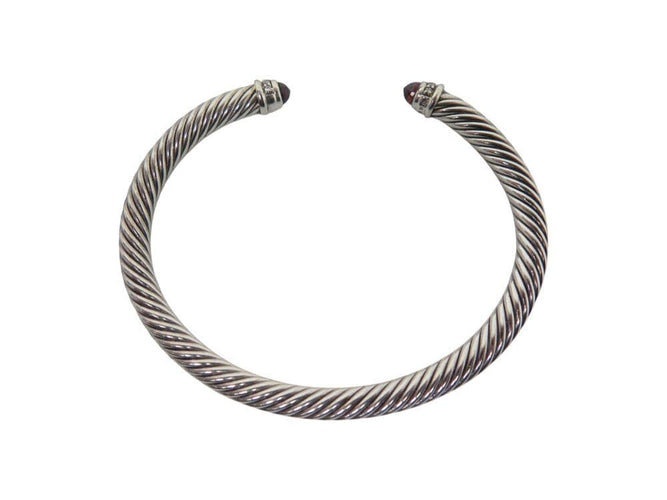 Bracelet bracelet DAVID YURMAN cable classique b04182 argent 925 5mm diamants grenat 58 Facettes 267208