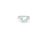 Bague Bague en or blanc avec aigue-marine et diamants 58 Facettes