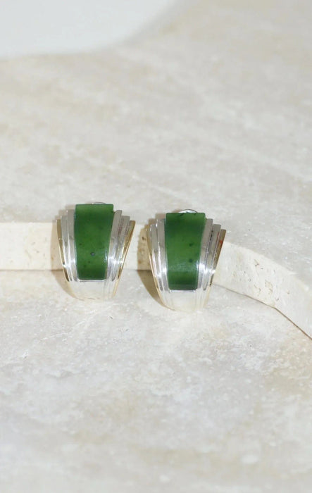 Boucles d'oreilles Boucles d'oreilles puiforcat par andré vassort jade sur or jaune et argent 58 Facettes