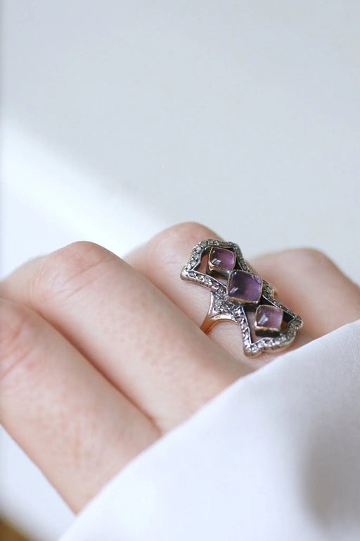 Ring 55 Marquise amethyst and diamond ring 58 Facettes