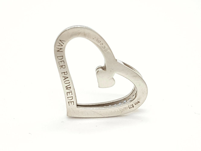Pendentif Van der Bauwede Pendentif Coeur Argent Diamant 58 Facettes 00042GD