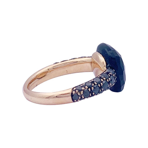 Bague 51 Bague Pomellato "Capri" or rose, diamants noirs et onyx. 58 Facettes 33623