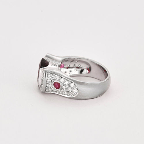 Bague 50,5 Bague or gris, tourmaline et diamants 58 Facettes COG04963