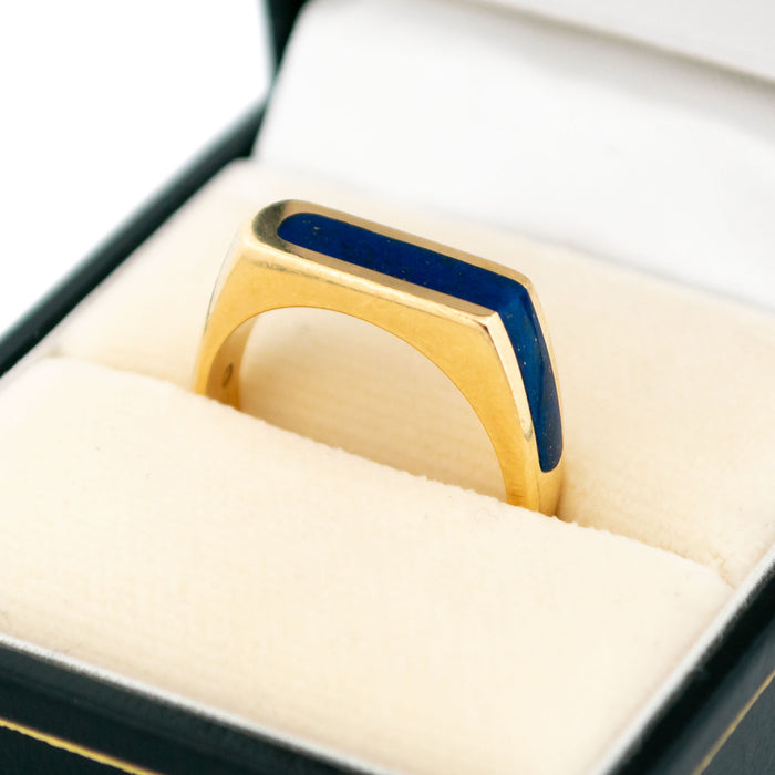 Bague en or jaune et lapis-lazulis