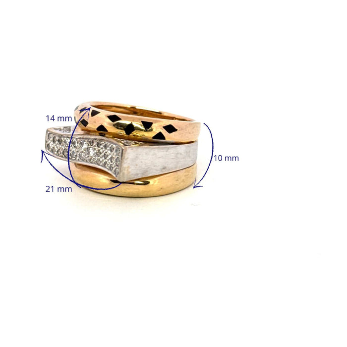 Bague 59 Bague Tank Or Jaune Blanc Diamants 58 Facettes 3-GSJE421-01