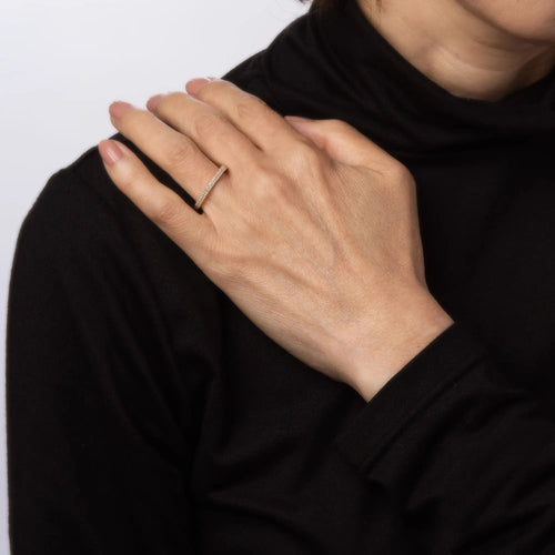 Bague Bague d'éternité en or jaune 14 carats avec diamants et émail rose 6,5 mm 58 Facettes G12735