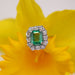Ring 55 Emerald and diamond flower ring 58 Facettes 24-062