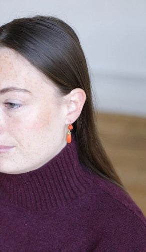 Boucles d'oreilles Boucles d'Oreilles Gouttes Corail 58 Facettes