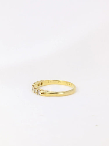 Bague 52 Demi-Alliance américaine en or jaune et diamants 0.2 ct 58 Facettes J114