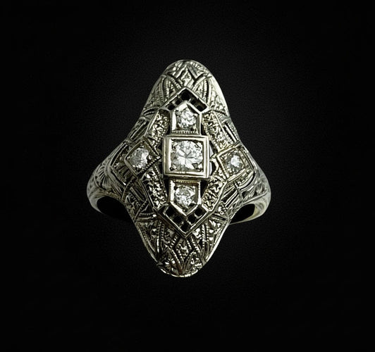 Bague Bague rare Art Nouveau française 58 Facettes