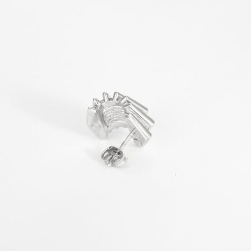 Boucles d'oreilles Boucles d'oreilles or blanc poli et granité à motif géométrique 58 Facettes