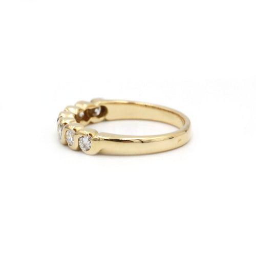 Bague 55 Demi-Alliance - Or jaune et diamants 58 Facettes 1068