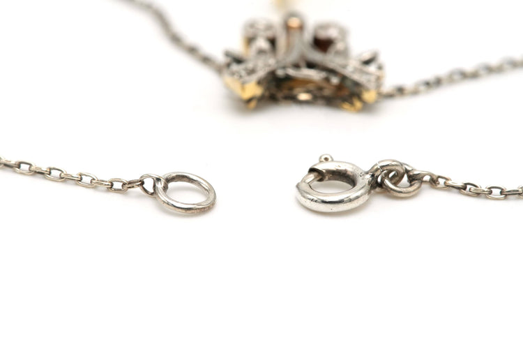 Collier Collier Art Déco or jaune et argent diamants 58 Facettes 22729