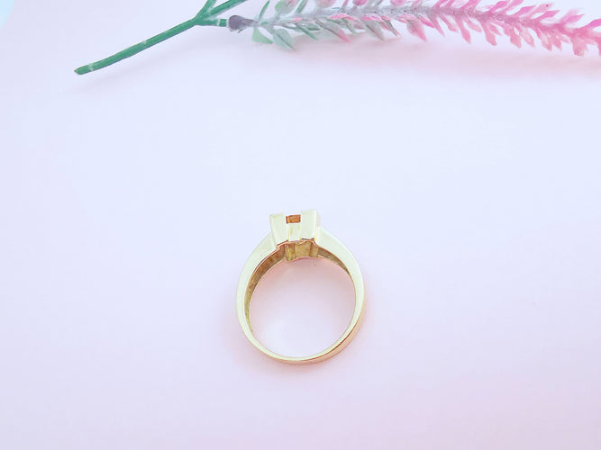 Bague 55.5 Bague Citrine et Diamants Or 18 K 58 Facettes AA 1663