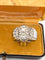 Bague 60 Bague en platine massif avec diamants centraux et diamants latéraux 58 Facettes