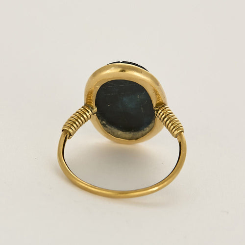 Bague 52 Bague scarabée en or jaune et pierre décorative 58 Facettes DADB-11