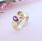 Bague 59.5 Bague Améthyste et Citrine Or Jaune 18 K 58 Facettes AA 1660