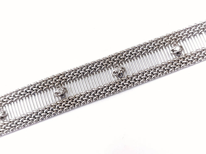 Bracelet Bracelet ruban or blanc et diamants 1950-1960 58 Facettes BRA.RUBAN.B.1333