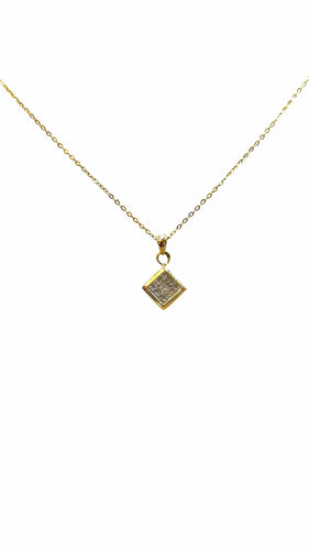 Collier Chaîne et pendentif en or jaune et diamants princesses 58 Facettes