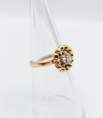 Bague 50.5 Bague fleur Art Déco or rose et diamant 58 Facettes A06258