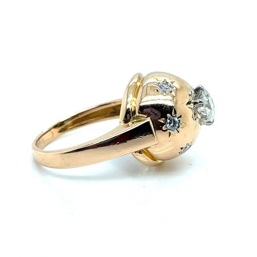 Bague 52 Bague Boule Art Déco Diamants 58 Facettes