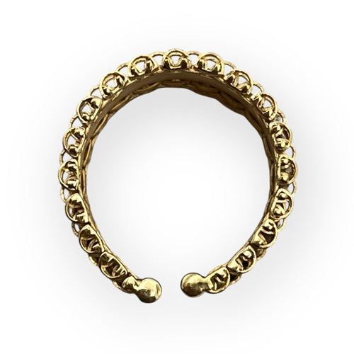 Bague 53 Bague or jaune anneau large à motif réglable 58 Facettes 149061006