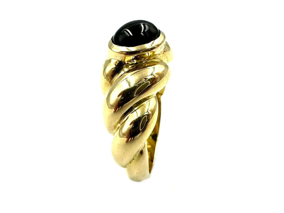 Bague VAN CLEEF & ARPELS. Bague vintage or jaune 18K et onyx 58 Facettes