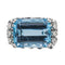 Bague 51 Bague Or blanc Aigue marine, Diamant 58 Facettes 3411144CN