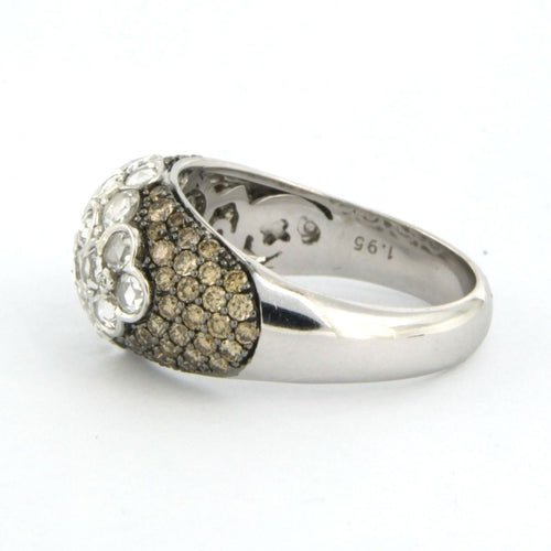 Bague 53 Bague en or blanc sertie de diamants taille rose et brillant jusqu'à 1,95 ct 58 Facettes