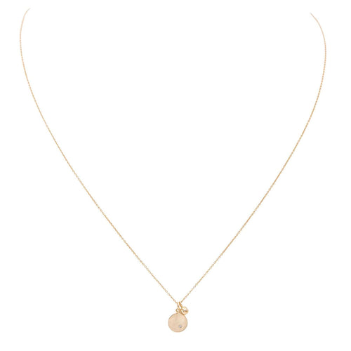 Collier Ginette NY Collier Pendentif Mini Ever Disc & Diam on Chain Or rose Diamant 58 Facettes 2682447CN