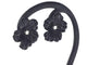 Boucles d'oreilles Boucles d'oreilles en or blanc 0,18 carat avec fleur précieuse noire et gros diamants 58 Facettes 2260