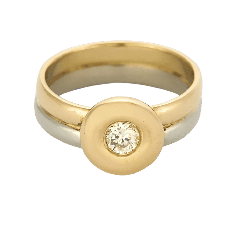 Bague 49,5 Bague en or deux tons et diamants 58 Facettes REU1218