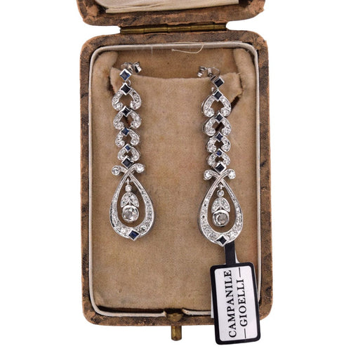 Boucles d'oreilles ORECCHINI en or blanc avec diamants et safran 58 Facettes