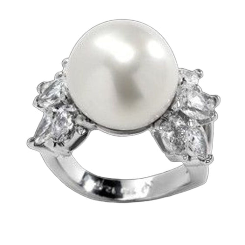 Bague 51.5 Bague en or blanc, diamants des mers du Sud 13,00 mm et diamants naturels 2,38 ct 58 Facettes AG-20X1364