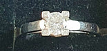 Bague 52 Bague de fiançailles  SOLITAIRE -  or blanc 750°/°° - chaton carré avec diamant 0,51 CT 58 Facettes